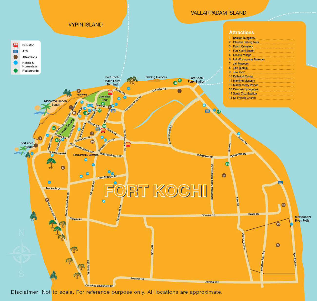 kochi tourist places map