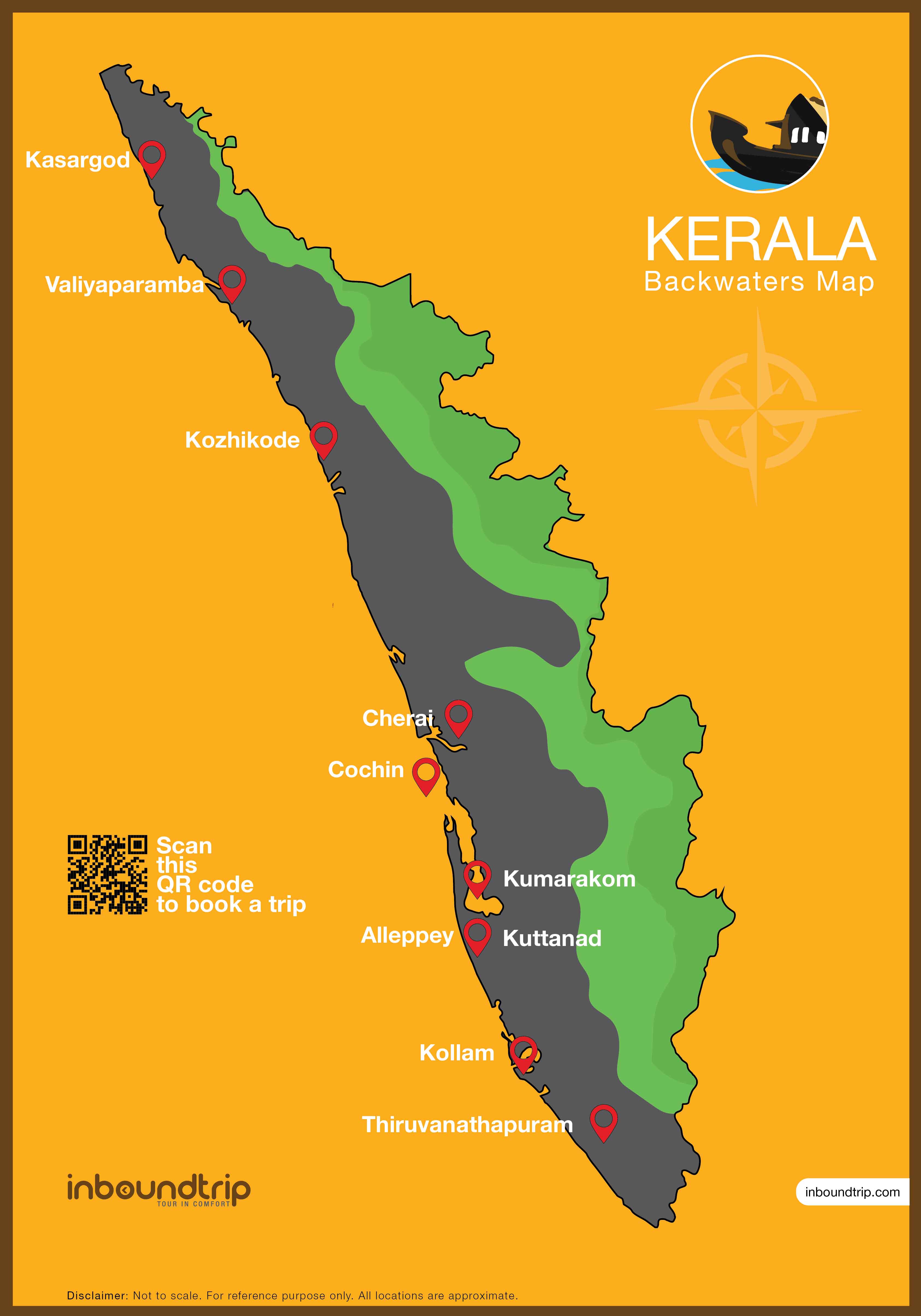 Kerala Backwaters Map - Kerala Taxi Tours - Travel experiences, guides and tips